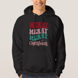 Merry Merry Merry Christmas Retro Hoodie