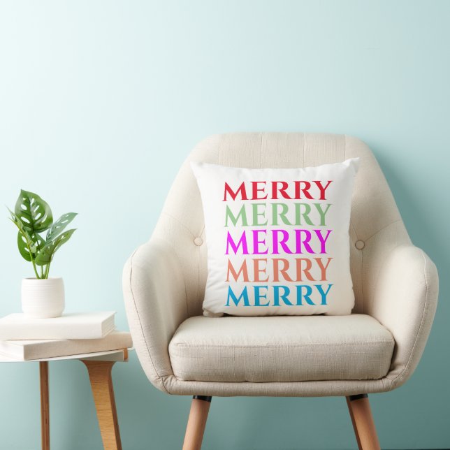 Merry Merry Merry Merry God jul Pillow Kudde (Stol)