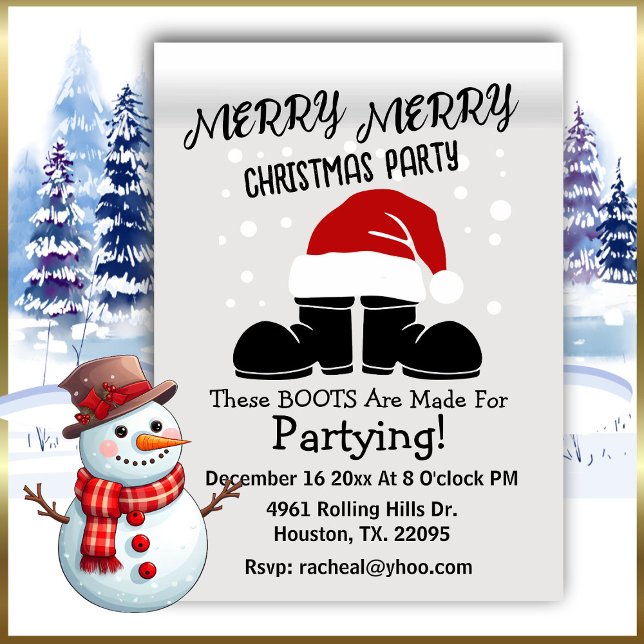 Merry Merry Santa Boots julkort Kort (Skapare uppladdad)