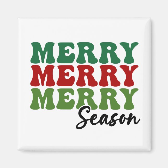 Merry Merry Season - Retro Helgdag Art Magnet (Framsidan)