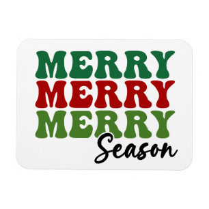 Merry Merry Season - Retro Helgdag Art Magnet