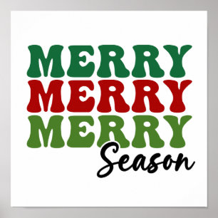Merry Merry Season - Retro Helgdag Art Poster