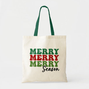 Merry Merry Season - Retro Helgdag Art Tygkasse