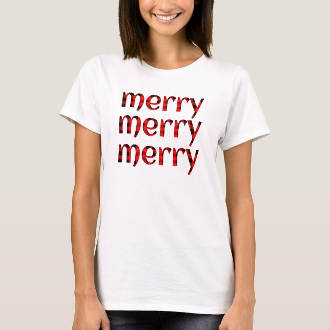 Merry Merry Slay Buffalo Play T Shirt (Framsida)