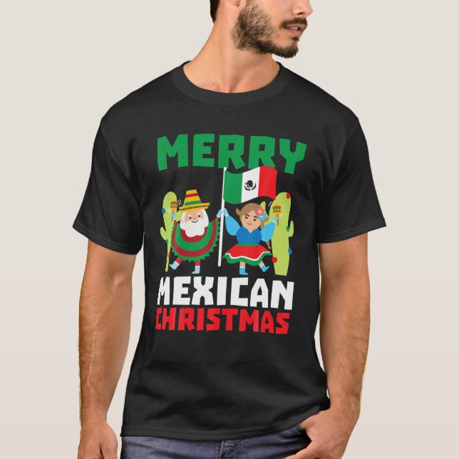 Merry Mexican jultomten Mexikansk julklapp T Shirt (Framsida)