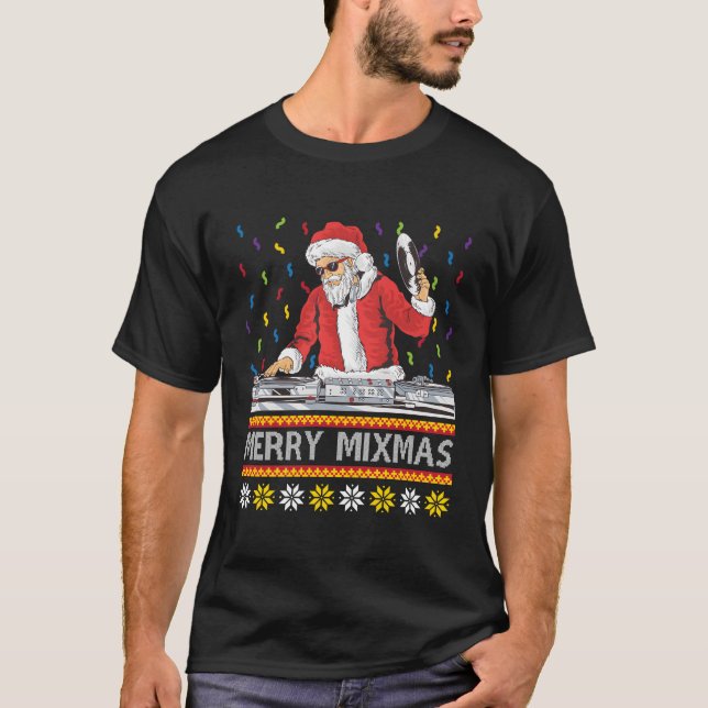 Merry Mi Ugly Dj Turntable Music Py T Shirt (Framsida)