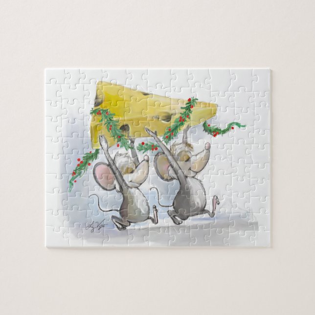 Merry Mice Mic & Mac Helgdag Puzzle Pussel (Horisontell)