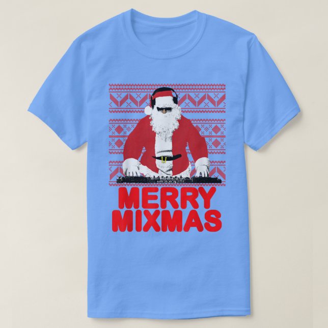 Merry Mimas till DJ Santa Pappa jul lustig T Shirt (Design framsida)
