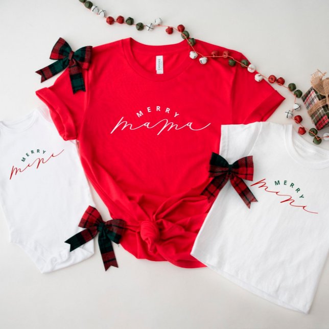 Merry Mini Cute Script Baby-juldräkt T Shirt (Skapare uppladdad)