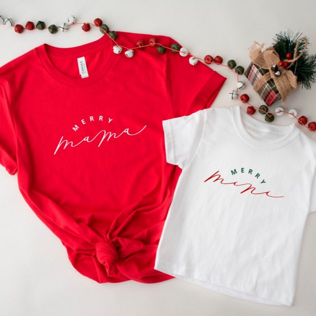 Merry Mini Cute Script Småbarn julshirt T Shirt (Skapare uppladdad)