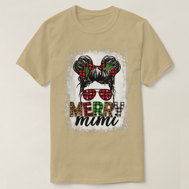 Merry Mini Julafton Buffalo Play Leopard Messy Bun T Shirt (Design framsida)
