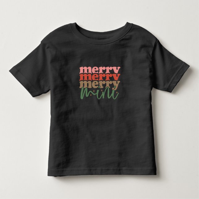Merry Mini Retro Groovy-Helgdagar T Shirt (Framsida)