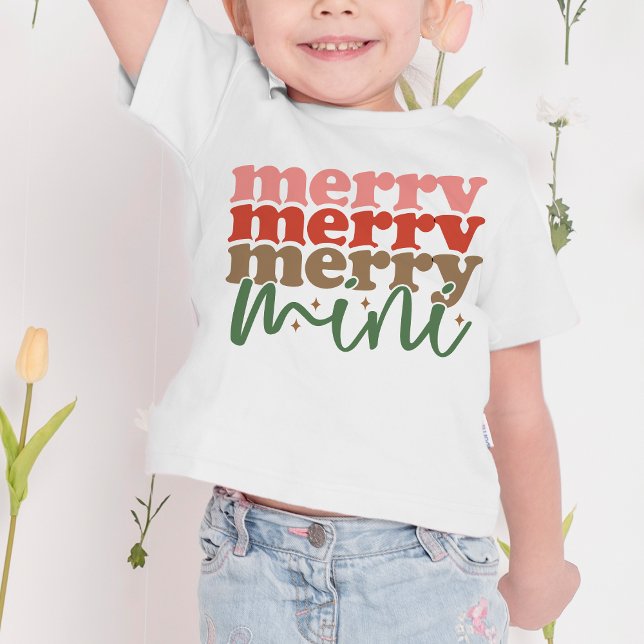 Merry Mini Retro Groovy-Helgdagar T Shirt (Merry Mini Retro Groovy Christmas Holidays Toddler T-shirt)