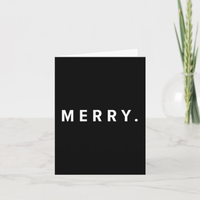 Merry. Minimalist Christmas Dry Humor Streetwear A Kort (Framsida)