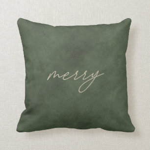 Merry ・ Minimalistisk Dusty Grönt Velvet-jul  Kudde