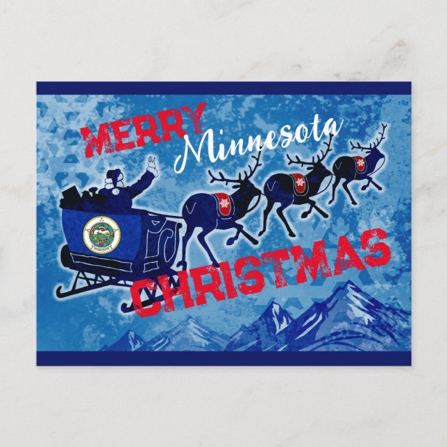 Merry Minnesota flagga julvykort Helg Vykort (Framsida)