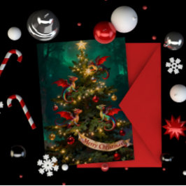 Merry Mischief – Christmas Dragons in the Tree Kort