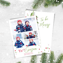 Merry Mistletoe Cute jul Photo Collage Julkort