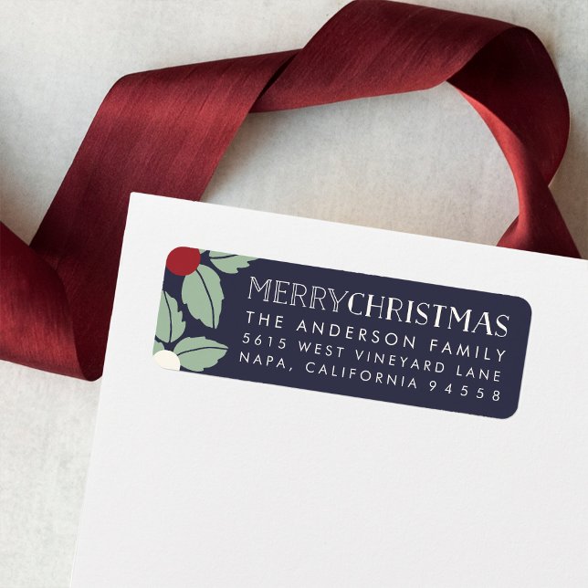Merry Mistletoe | Juldagen Returadress Returadress Etikett (Skapare uppladdad)