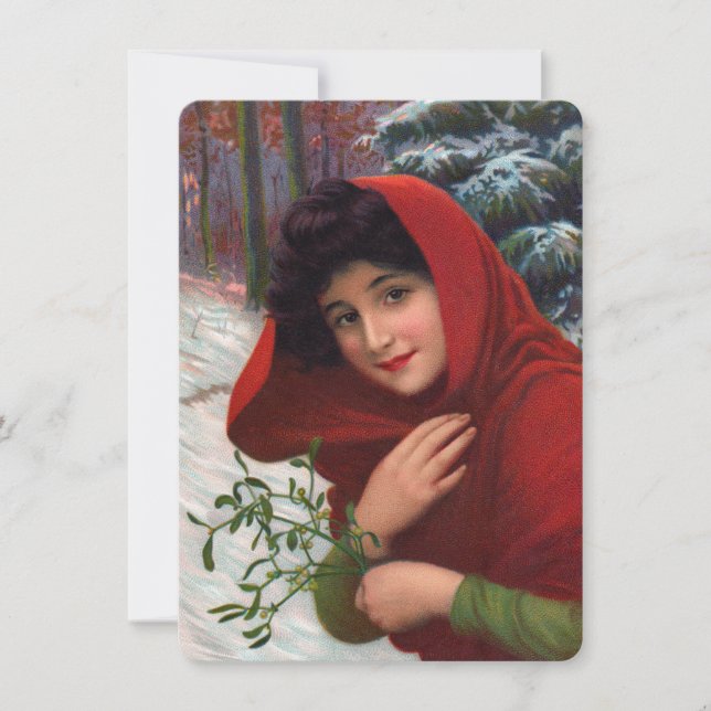 Merry Mistletoe Maiden-inbjudan Inbjudningar (Framsida)