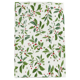 Merry Mistletoe Red Berry White Watercolor