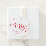 MERRY MODERN festive roligt calligraphy sparkles r Gåvor Etiketter<br><div class="desc">by kat masard >> https://linktr.ee/simplysweetpaperie <<< A Söt,  personlig märkre only perfekt for favärdes -taggar för din julomslutning</div>
