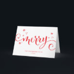 MERRY MODERN festive roligt calligraphy sparkles r Kort<br><div class="desc">by kat masard >> https://linktr.ee/simplysweetpaperie <<< A Söt,  personlig märkre only perfekt for favärdes -taggar för din julomslutning</div>