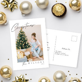 Merry Modern handskriven calligraphy Photo Helg Vykort