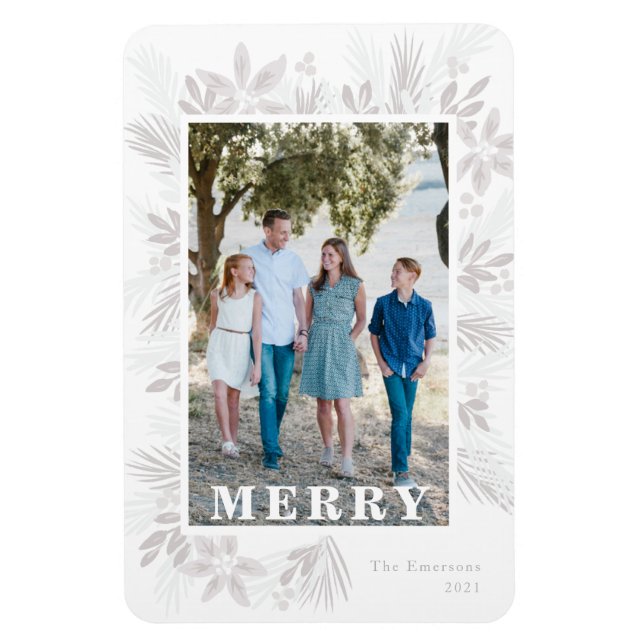 Merry Modern jul Flexible Photo Magnet (Vertikal)