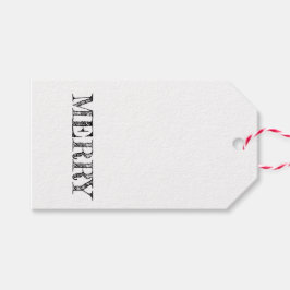 MERRY Modern Text Jul-Helgdag Festive Roligt Presentetikett