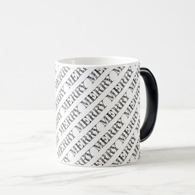MERRY Modern Typography-Roligten Jul Helgdag Magisk Mugg (Framsida höger)