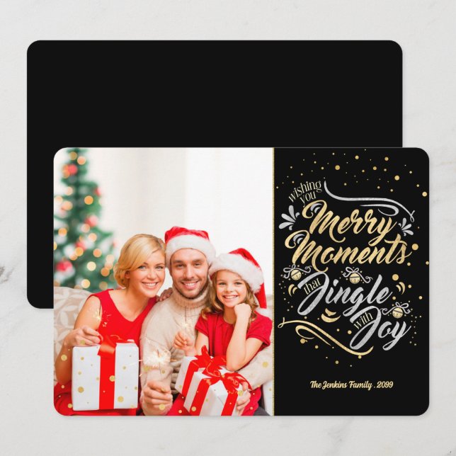 Merry Moment som Jingle med Joy Photo Julkort (Fram/baksida)