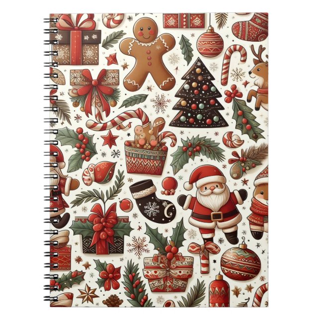 Merry Moments jul Mönster Journal Anteckningsbok (Framsidan)