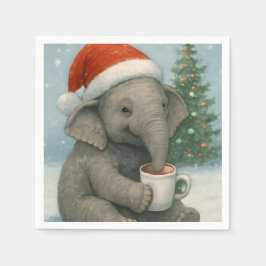 Merry Moments with a Cocoa-Loving Elephant Holiday Pappersservett