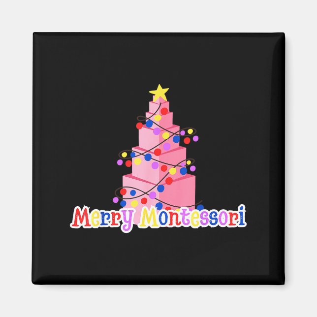 Merry Montessori Nk Tower Christmas Tree Teacher S Magnet (Framsidan)