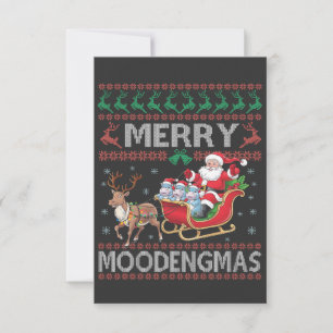 Merry MooDengmas Moo Deng jultomten Hippo Tack Kort