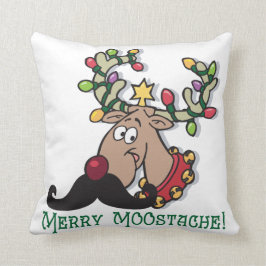 Merry Moose Mustache Kudde