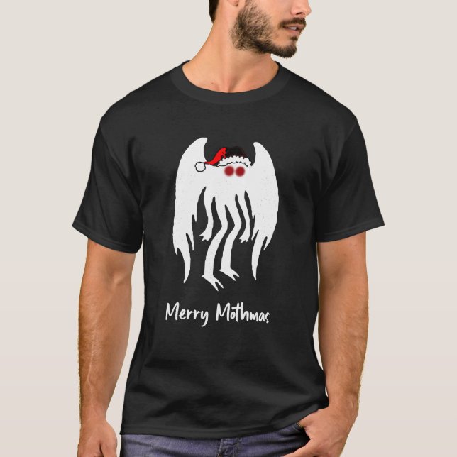 Merry Mothmas Santa Mothman Cryptid jul Paja T Shirt (Framsida)