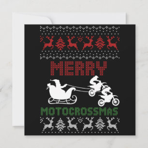 Merry Motocross smas Hjort Ugly julmotorcykel Inbjudningar