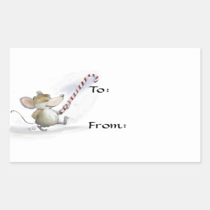 Merry Mouse Moe Gift Märkres/Stickers Rektangulärt Klistermärke