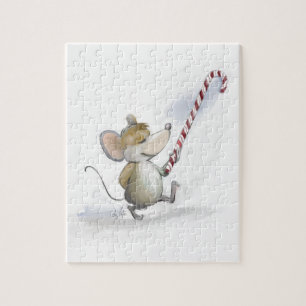 Merry Mouse Moe Helgdag Puzzle Pussel