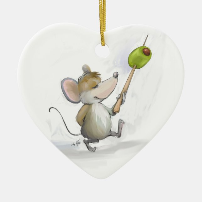 Merry Mouse Moe med Olive Heart Ornament (Framsidan)