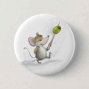 Merry Mouse Moe med Olive-knapp Knapp