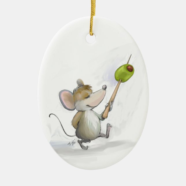Merry Mouse Moe med Olive Oval Ornament (Framsidan)