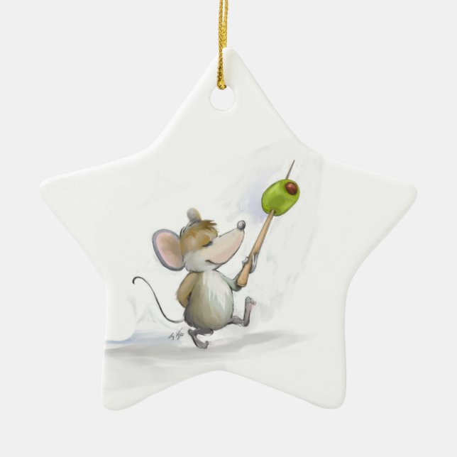 Merry Mouse Moe med Olive Star Ornament (Framsidan)