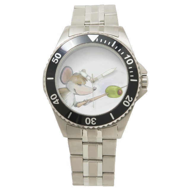 Merry Mouse Moe med Olive Watch Armbandsur (Framsida)