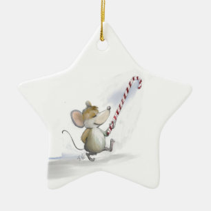 Merry Mouse Moe Star Ornament