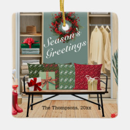 Merry Mudroom Scene Julgransprydnad Keramik