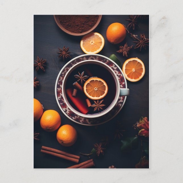 Merry & Mulled | Mysigt Helgdag Drink Vykort (Framsida)