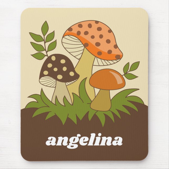 Merry Mushroom med eget namn Musmatta (Framsidan)